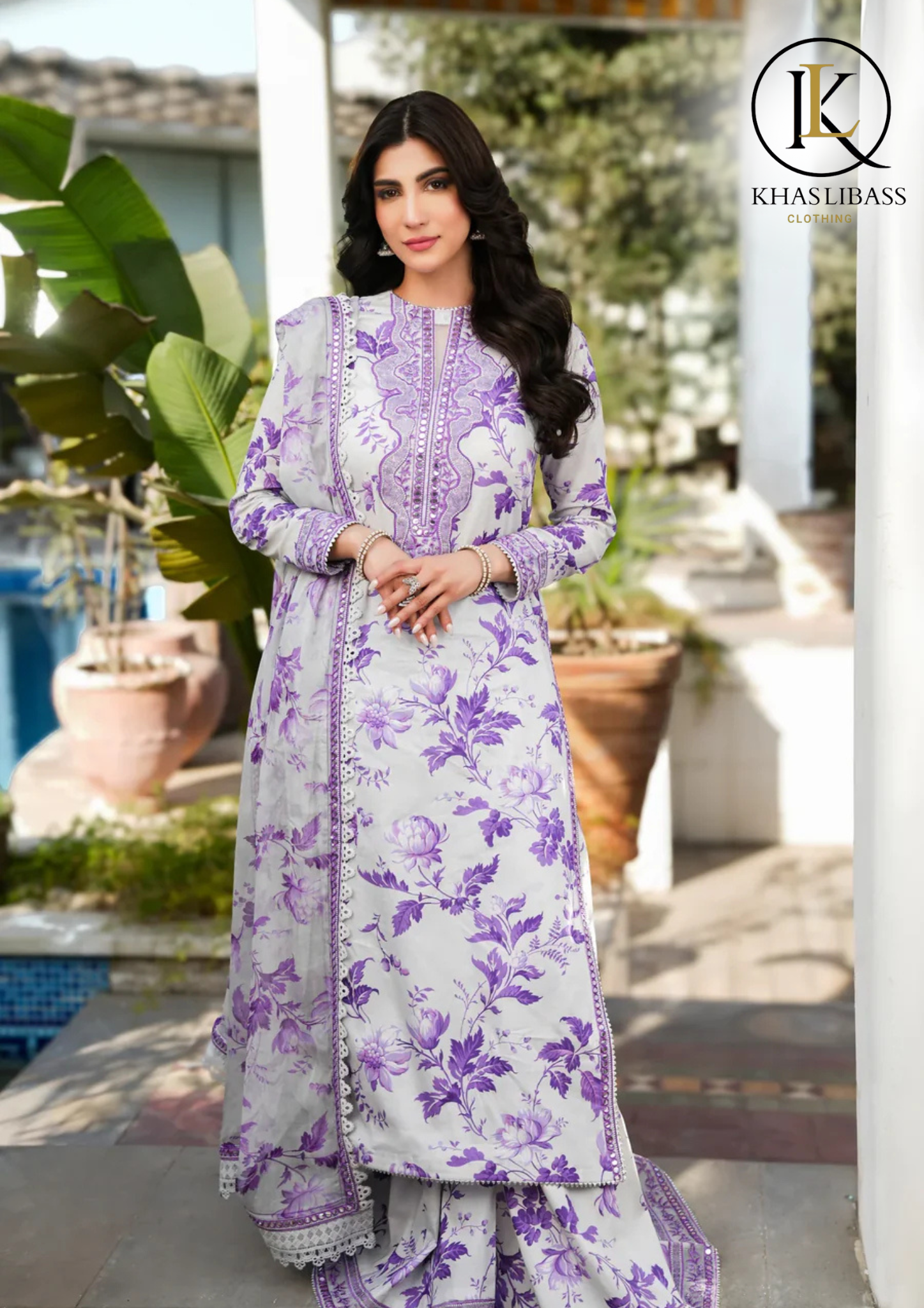 Winter Unstitched 3PCs Printed Karandi Dress With Digital Printed Karandi Dupatta KL-312