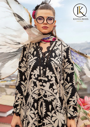 Winter Unstitched 3PCs Printed Karandi Dress With Digital Printed Karandi Dupatta KL-313