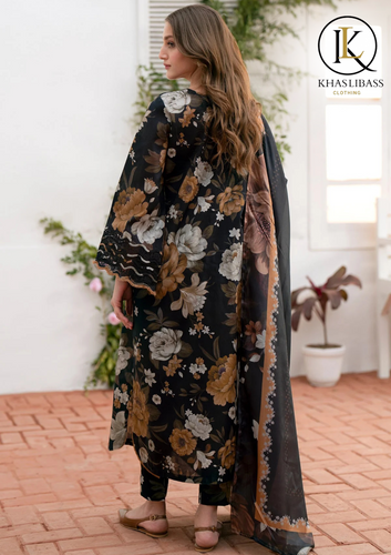 Winter Unstitched 3PCs Printed Karandi Dress With Digital Printed Karandi Dupatta KL-382