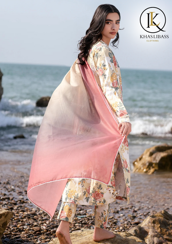 Winter Unstitched 3PCs Digital Printed Banadoria Linen Dress With Digital Printed Linen Dupatta  KL-384