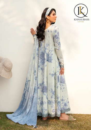 Winter Unstitched 3PCs Printed Linen Dress With Digital Printed Linen Dupatta  KL-328