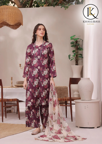 Winter Unstitched 3PCs Digital Printed Khaddar Dress With Digital Printed Khaddar Dupatta KL-387