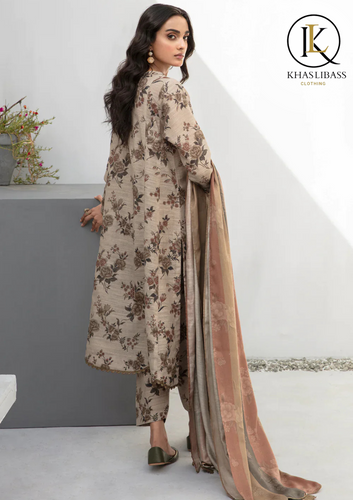 Winter Unstitched 3PCs Digital Printed Khaddar Dress With Digital Printed Khaddar Dupatta KL-388