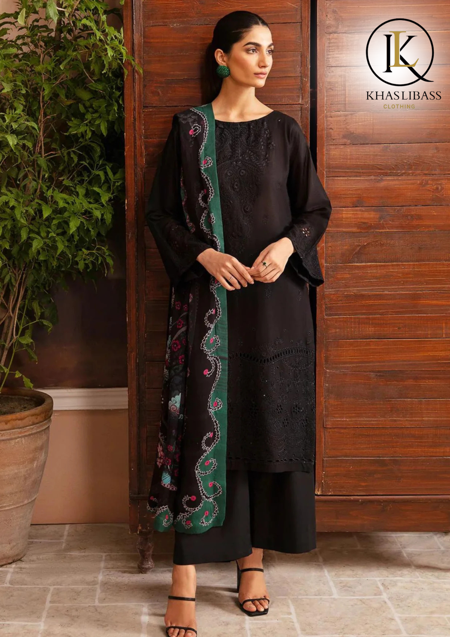 Winter Unstitched 3PCs Embroidered Dhanak Dress With Digital Printed Wool Shawl KL-352
