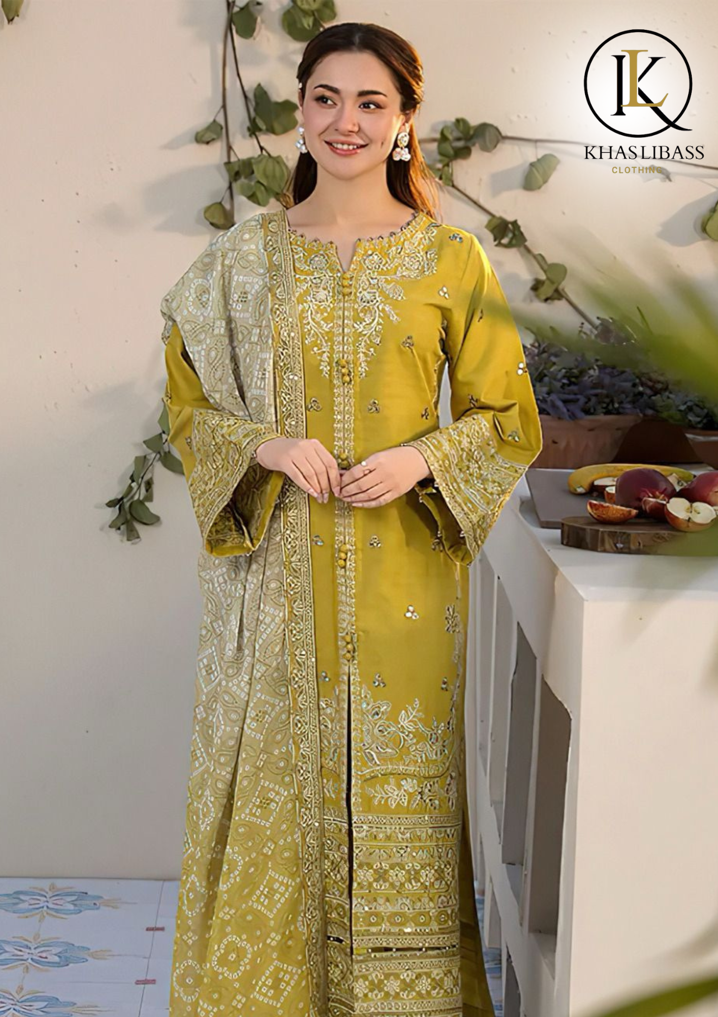 Winter Unstitched 3PCs Embroidered Dhanak Dress With Digital Printed Wool Shawl KL-349
