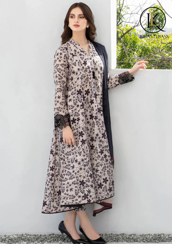 Summer Unstitched 3PCs Digital Print Lawn Dress With Digital Printed Lawn Dupatta KL-204