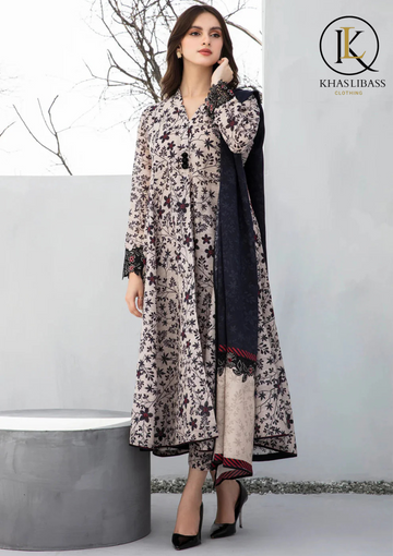 Summer Unstitched 3PCs Digital Print Lawn Dress With Digital Printed Lawn Dupatta KL-204