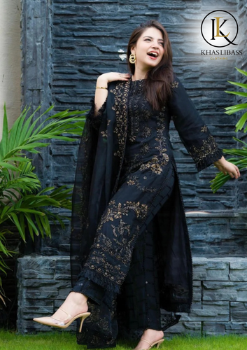 Summer Unstitched 3PC Lawn Embroidered Shirt With Chiffon Dupatta KL-207