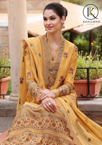 Summer Unstitched 3PCs Lawn Embroidered Shirt With Chiffon Dupatta KL-221