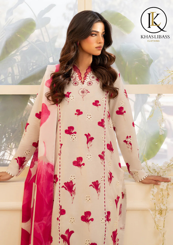 Summer Unstitched 3PCs Lawn Printed Shirt With Chiffon Dupatta KL-243