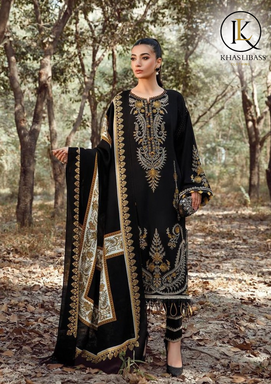 Summer Unstitched 3PC Lawn Embroidered Shirt With Diamond Dupatta KL-246