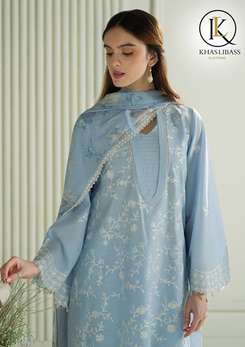 Summer Unstitched 3PC Lawn Embroidered Shirt With Swiss Voil Dupatta KL-247