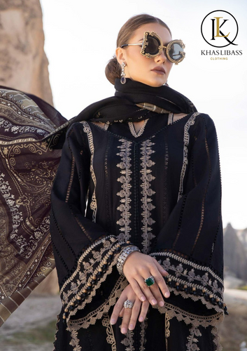 Summer Unstitched 3PCs Lawn Embroidered Shirt With Digital Print Swiss Voil Dupatta KL-251