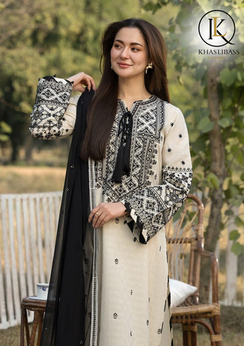 Summer Unstitched 3PCs Lawn Embroidered Shirt With Chiffon Dupatta KL-252