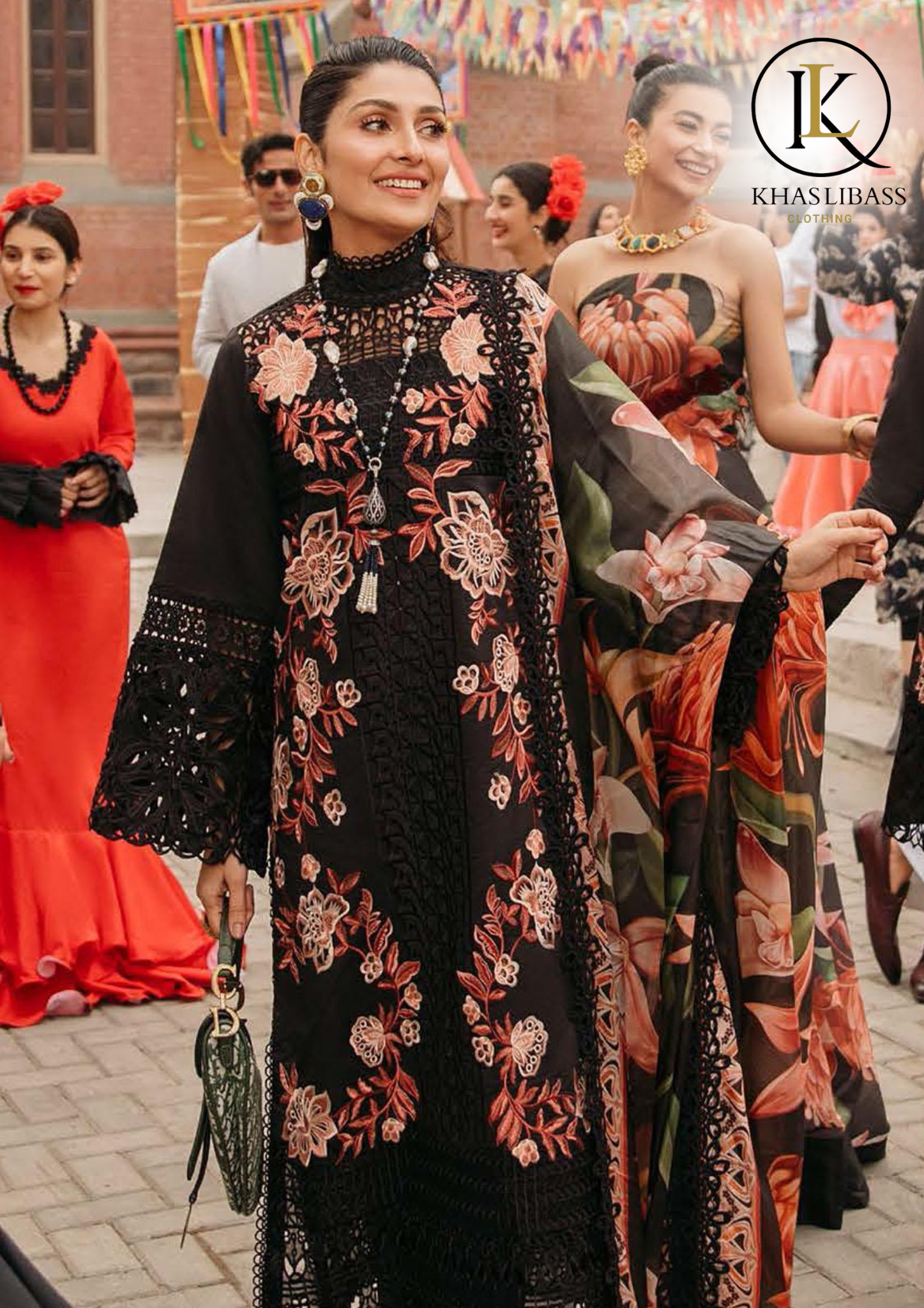 Summer Unstitched 3PCs Lawn Embroidered Shirt With Diamond Dupatta KL-253