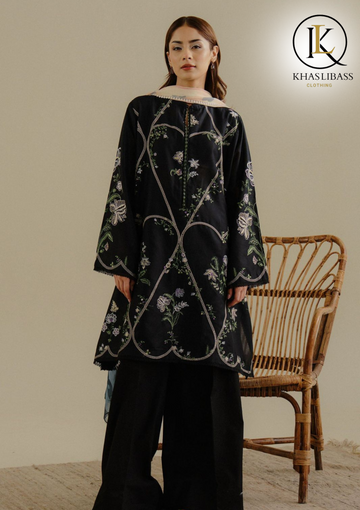 Summer Unstitched 3PCs Lawn Embroidered Shirt With Diamond Dupatta KL-258