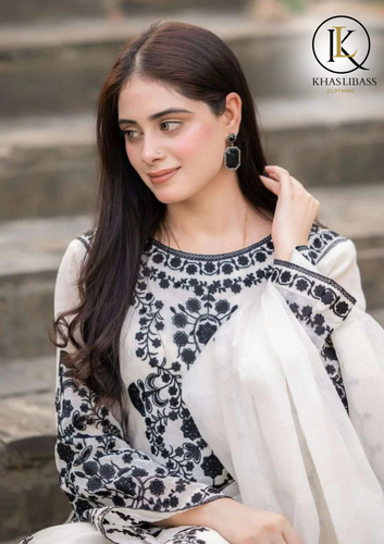 Summer Unstitched 3PCs Lawn Embroidered Shirt With Chiffon Embroidered Dupatta KL-261