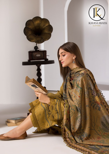 Summer Unstitched 3PCs Lawn Embroidered Shirt With Voil Lawn Dupatta KL-262