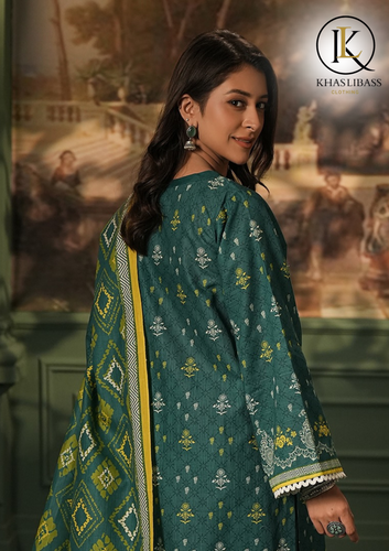 Summer Unstitched 3PCs Lawn Printed Shirt With Printed Doria Lawn Dupatta KL-264