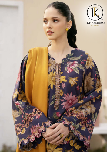 Summer Unstitched 3PCs Lawn Digital Print Shirt With Voil Dupatta KL-268