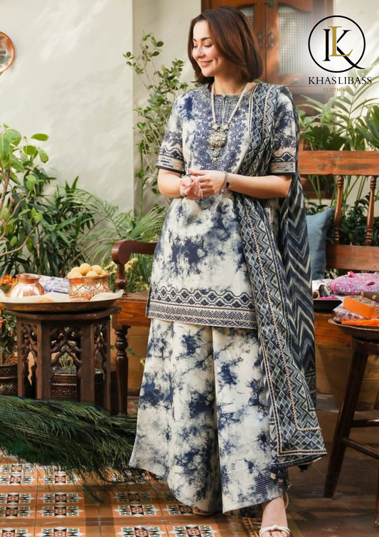 Summer Unstitched 3PCs Lawn Digital Printed Shirt With Swiss Voil Dupatta KL-269
