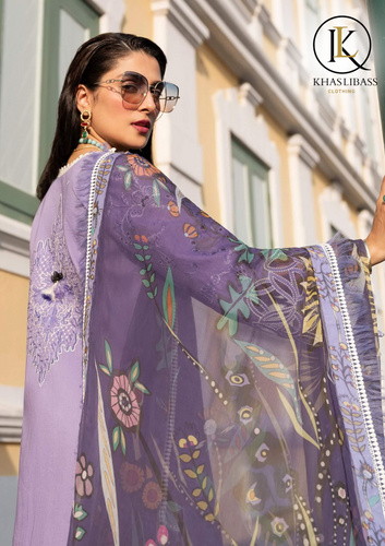 Summer Unstitched 3PCs Lawn Embroidered Shirt With Diamond Dupatta KL-274
