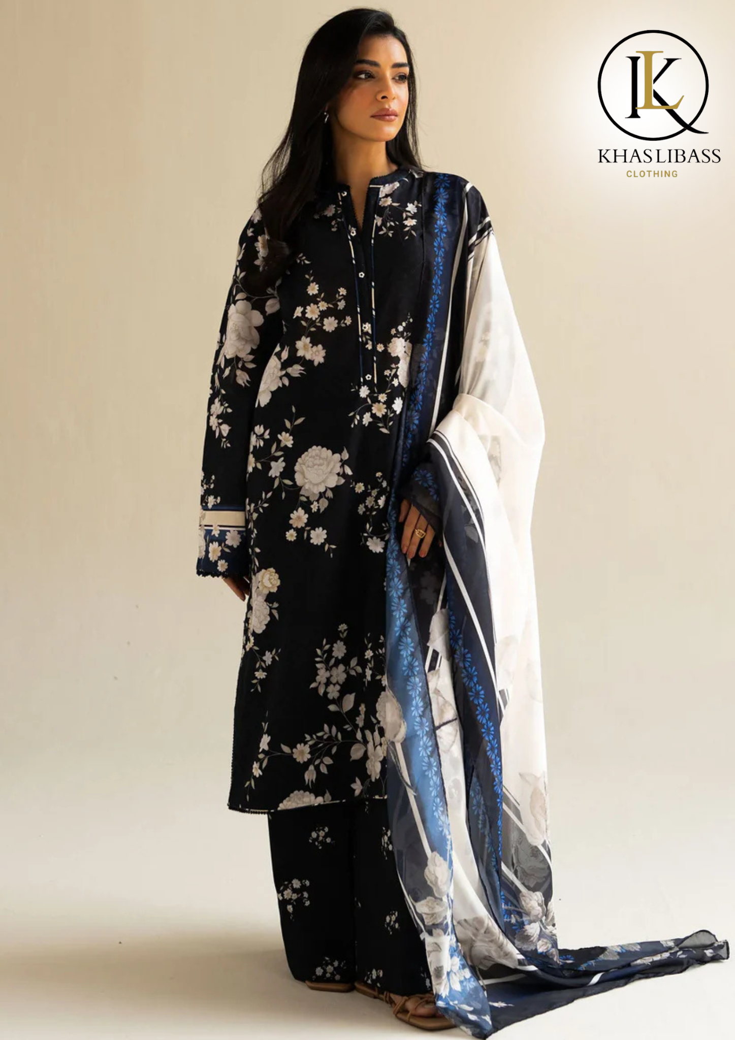 Summer Unstitched 3PCs Lawn Printed Shirt With Digital Printed Lawn Dupatta KL-279