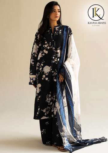 Summer Unstitched 3PCs Lawn Printed Shirt With Digital Printed Lawn Dupatta KL-279