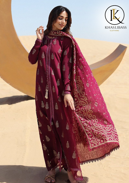 Summer Unstitched 3PCs Lawn Embroidered Shirt With Diamond Dupatta KL-282