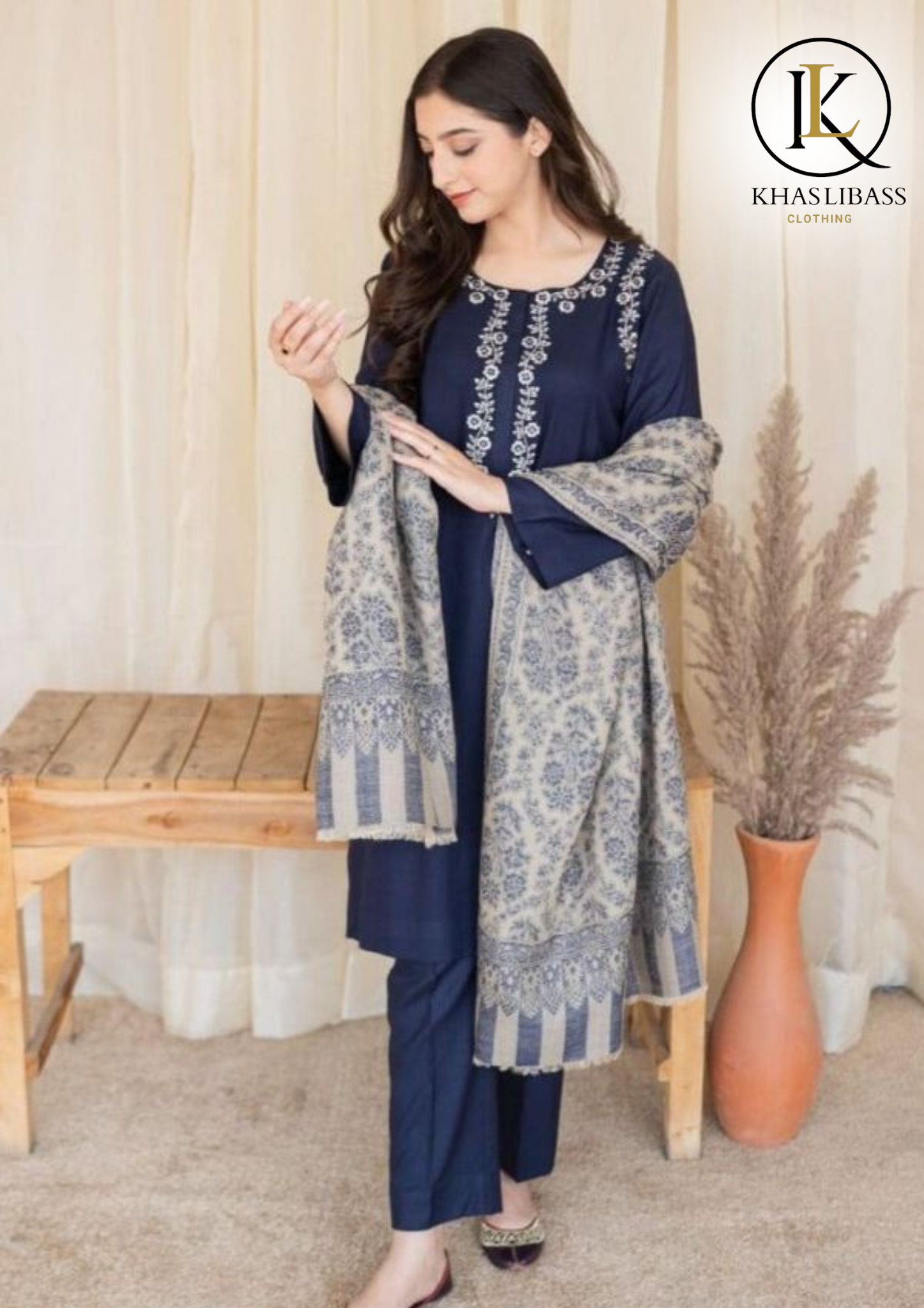 Summer Unstitched 3PCs Aisling Lawn Neck Embroidered Shirt With Diamond Dupatta KL-287