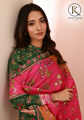 Summer Unstitched 3PCs Lawn Printed Shirt With Printed Doria Lawn Dupatta KL-289