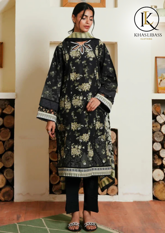 Summer Unstitched 3PCs Lawn Printed Shirt With Printed Doria Lawn Dupatta KL-290