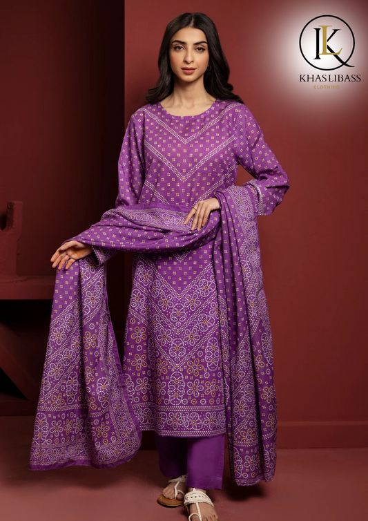 Summer Unstitched 3PCs Lawn Printed Shirt With Printed Doria Lawn Dupatta KL-291