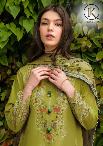 Summer Unstitched 3PCs Lawn Embroidered Shirt With Diamond Dupatta KL-292