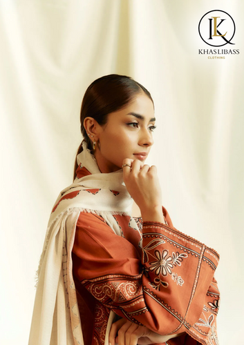 Summer Unstitched 3PCs Lawn Embroidered Shirt With Diamond Dupatta KL-294