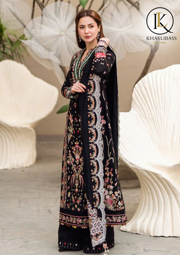 Winter Unstitched 3PCs Embroidered Dhanak Dress With Heavy Embroidered Dhanak Shawl KL-332