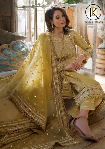 Summer Unstitched 3PCs Lawn Embroidered Shirt With Chiffon Dupatta KL-298