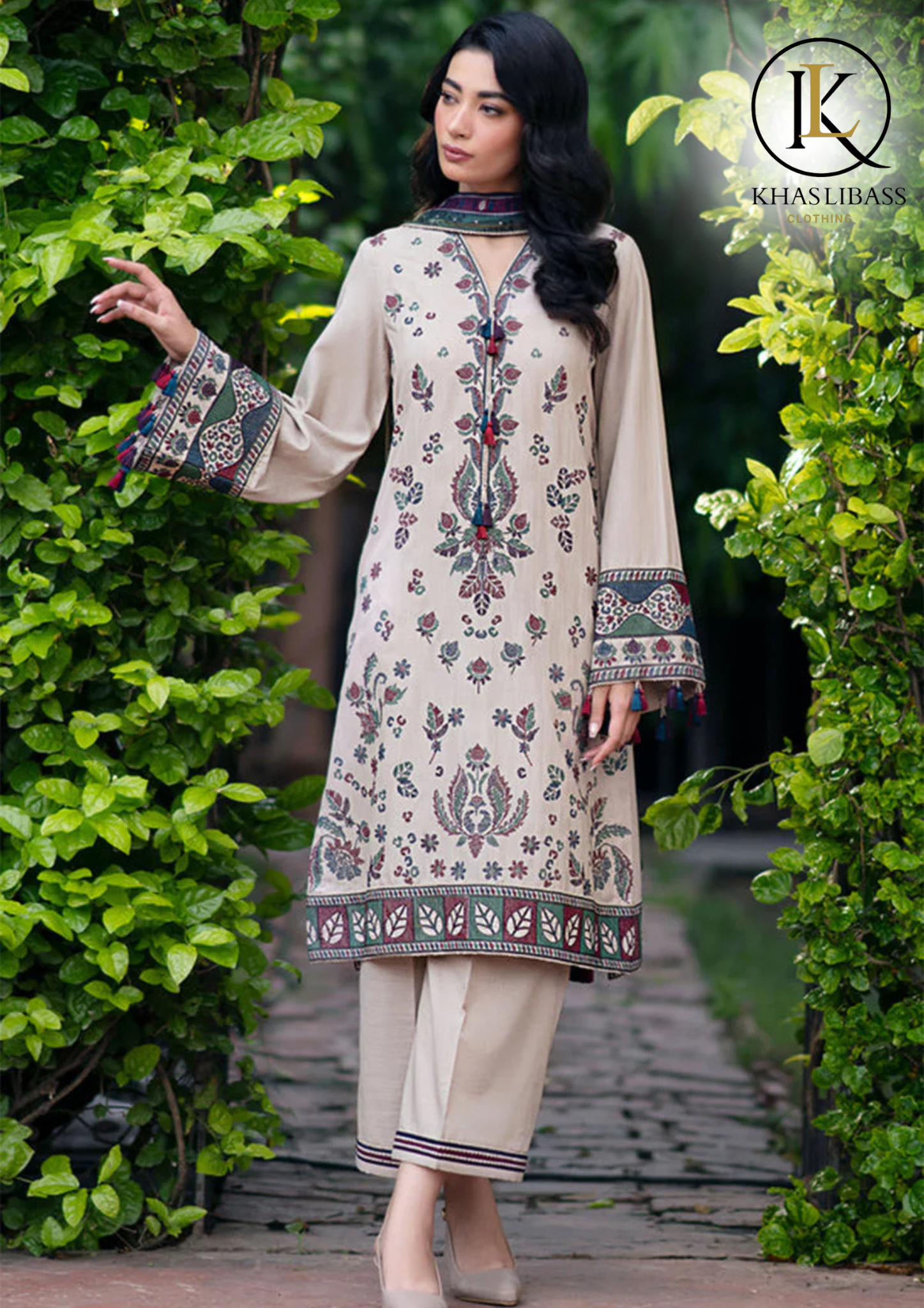 Summer Unstitched 3PCs Lawn Embroidered Shirt With Voil Digital Print Dupatta KL-303