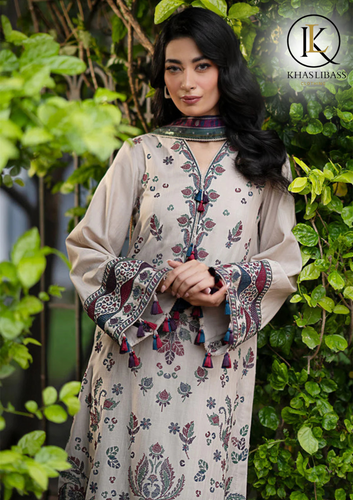 Summer Unstitched 3PCs Lawn Embroidered Shirt With Voil Digital Print Dupatta KL-303