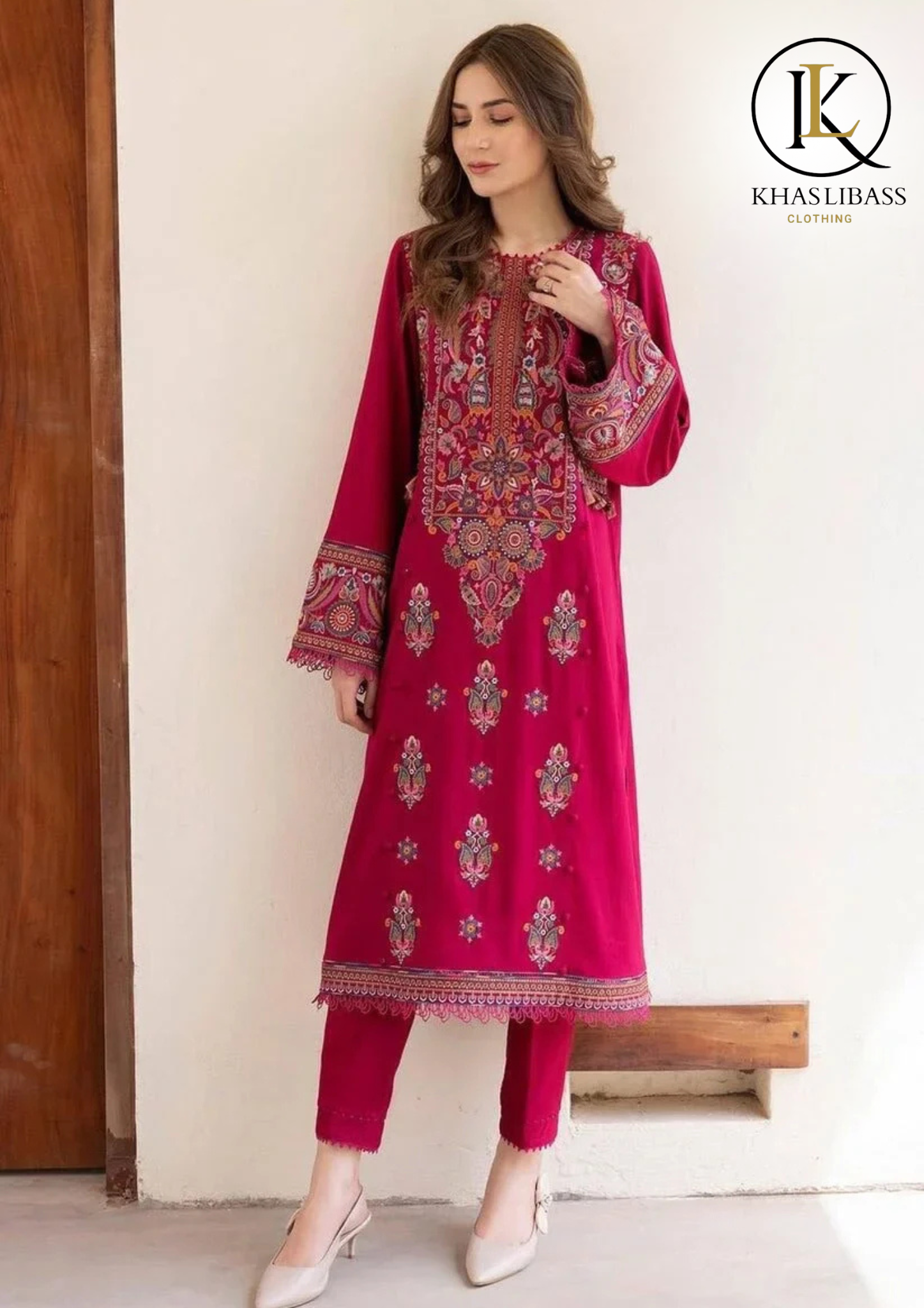 Summer Unstitched 2PCs Lawn Embroidered Shirt With Lawn Trouser KL-311