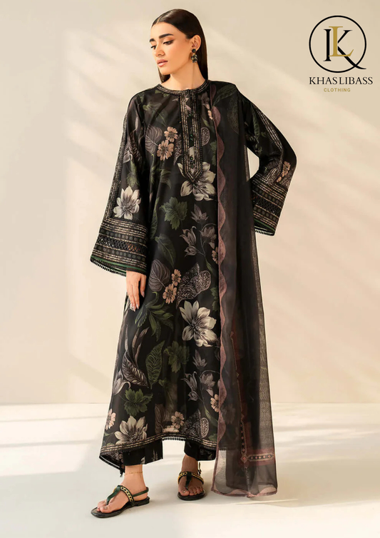 Winter Unstitched 3PCs Printed Khaddar Dress With Digital Printed Khaddar Dupatta KL-402