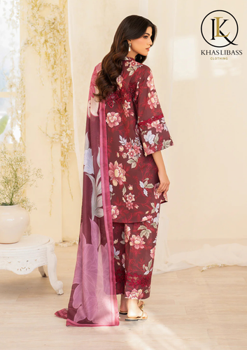 Winter Unstitched 3PCs Printed Khaddar Dress With Digital Printed Khaddar Dupatta KL-403