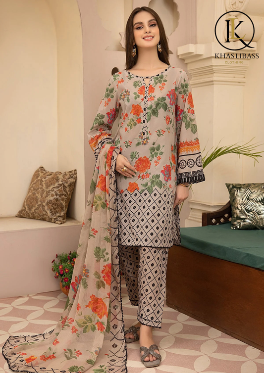 Winter Unstitched 3PCs Digital Printed Karandi Dress With Digital Printed Karandi Dupatta KL-404