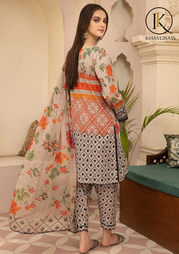 Winter Unstitched 3PCs Digital Printed Karandi Dress With Digital Printed Karandi Dupatta KL-404