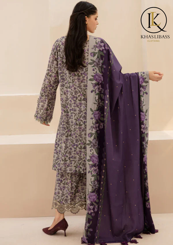 Winter Unstitched 3PCs Digital Printed Karandi Dress With Digital Printed Karandi Dupatta KL-405