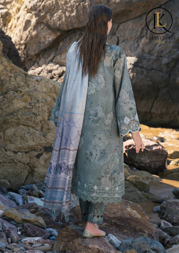 Winter Unstitched 3PCs Printed Dhanak Dress With Digital Printed Dhanak Dupatta KL-406