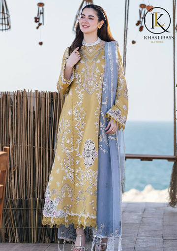 Winter Unstitched 3PCs Embroidered Dhanak Dress With Dhanak Embroidered Dupatta KL-415