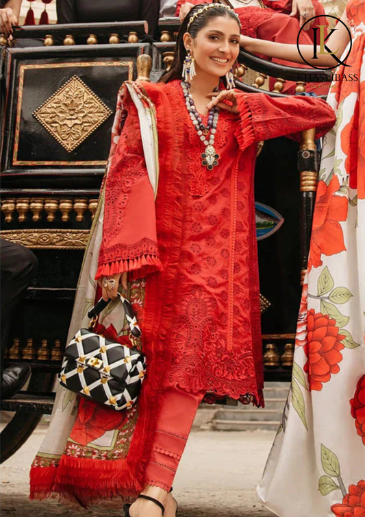 Winter Unstitched 3PCs Embroidered Dhanak Dress With Digital Printed Wool Shawl KL-433