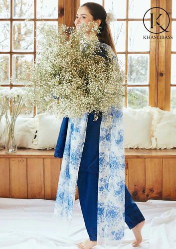 Winter Unstitched 3PCs Embroidered Dhanak Dress With Digital Printed Wool Shawl KL-438